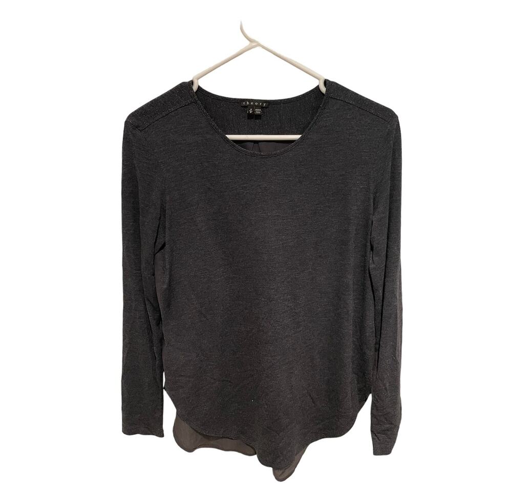 Theory vintage gray long sleeve shirt small